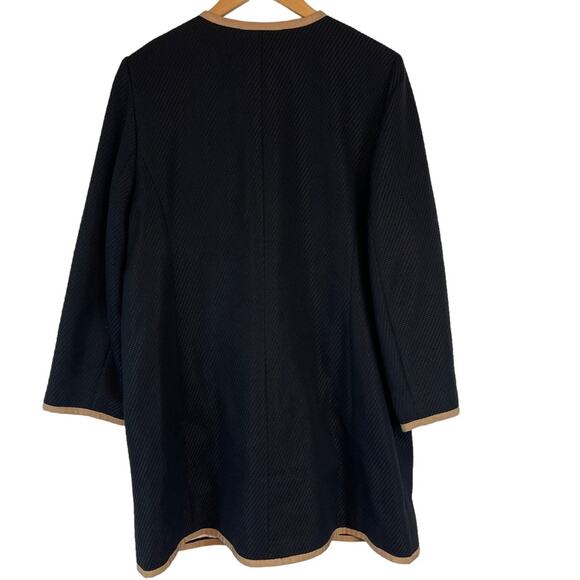 Talbots Textured Coat Snap Front Black Cotton Blend Women’s Plus Size 16 - Picture 3 of 8